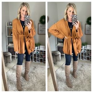 Pink Lily Belted Cardigan